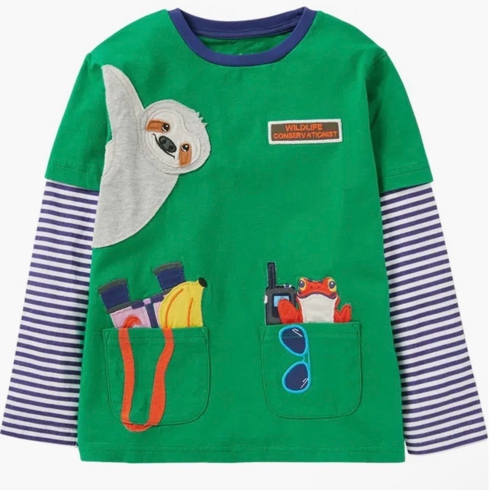 ISO Mini Boden Occupational Appliqué T-Shirt features a wildlife conservationist